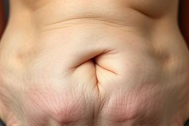 Abstract representation of abdominal bloating and discomfort, internal unease.