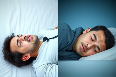 Comparing sleeping positions for nasal congestion relief: back vs. side.