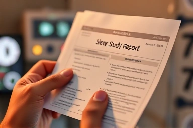 Doctor reviewing sleep study results for diagnosis.