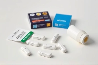 Collection of effective smoking cessation aids: patches, gum, inhaler.