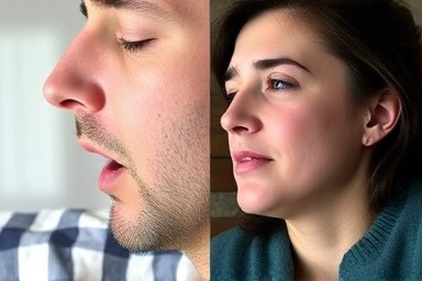Airway obstruction, snoring vs sleep apnea, breathing difficulty
