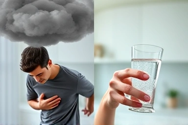 Sparkling water's effect on digestion: discomfort vs. refreshment.