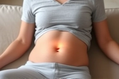Person experiencing calm and quiet digestion.