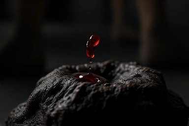 Dark tarry stool with blood, medical emergency symbol