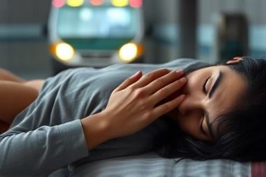 Patient resting, emergency medical care implied