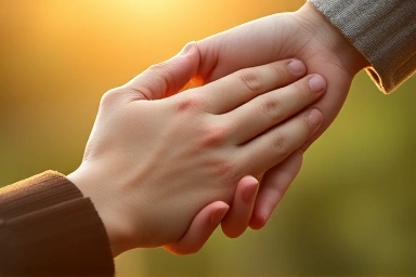 Supportive hands, symbolizing encouragement in recovery.