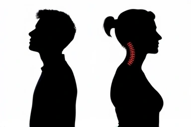 Symbolic representation of forward head posture versus healthy posture