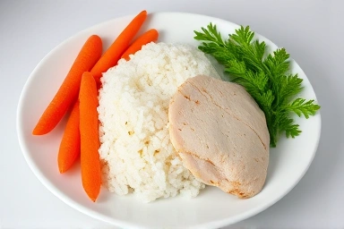 Healthy, easily digestible food plate for digestive health.