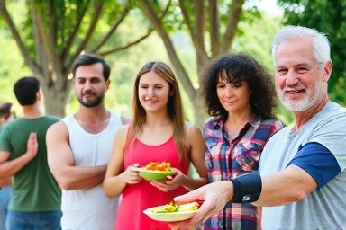 People practicing healthy habits for vascular health.