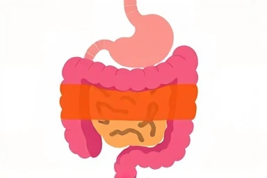 Digestive system blocking carbohydrate absorption illustration