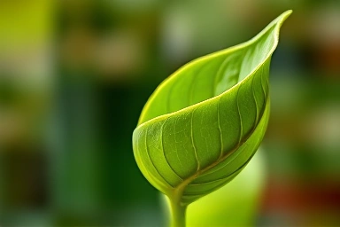 Healthy green leaf symbolizing natural vitality and growth.