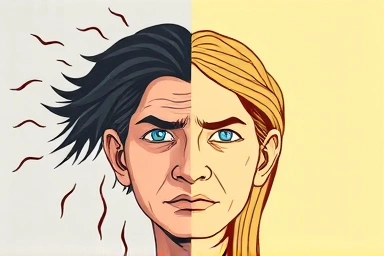 Contrast between stress and calm, highlighting ashwagandha's benefits.