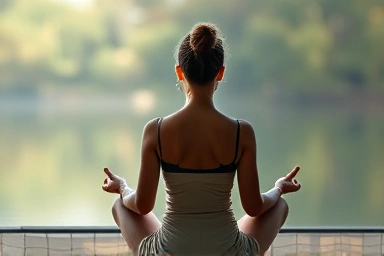 Person practicing mindfulness for stress relief and health