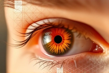 Healthy, vibrant eye with golden antioxidant glow