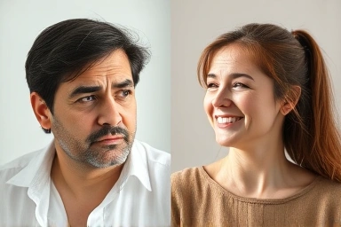 Contrast of discomfort vs. relief from digestive issues.