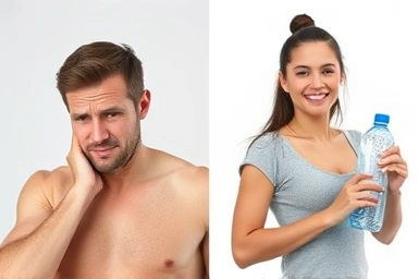 Before and after creatine side effect relief with hydration.