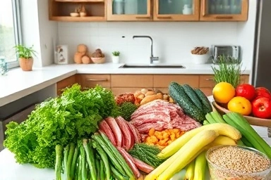 Healthy foods for balanced diet and weight loss