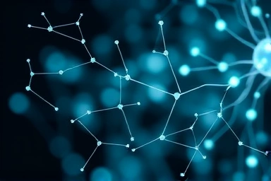 Abstract representation of a human nervous system with subtle vibrations.