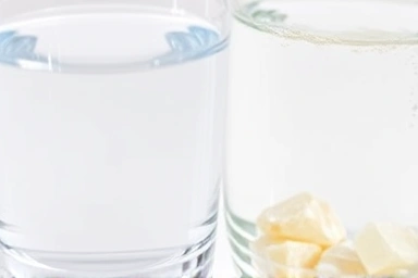 Clear water vs mineral-rich water in glasses