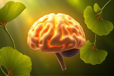 Ginkgo biloba leaves symbolizing brain health and cognitive function.