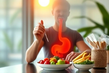 Person benefiting from healthy diet for gut health and absorption.
