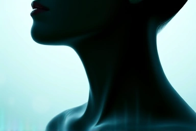 Healthy thyroid gland with selenium and iodine elements.