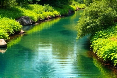 Healthy gut as a flowing, clear river.