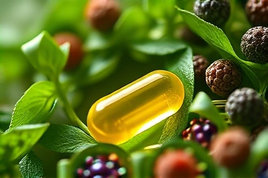 Vitamin D capsule with immune cells and herbs