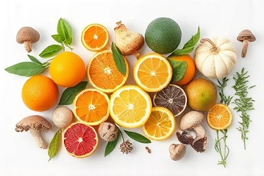 Natural ingredients for immune system support, vibrant and healthy.