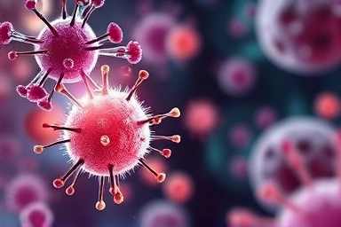 Symbolic representation of immune cells and gut bacteria working together.