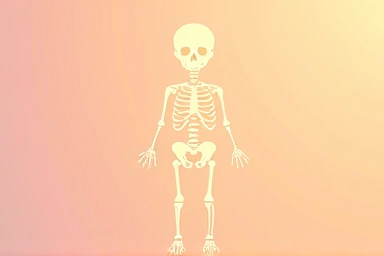 Symbolic image of a child's strong, healthy skeleton with mineral elements.