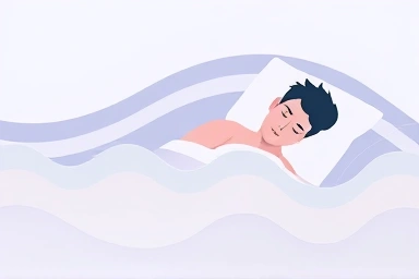 Abstract visualization of calming sleep energy and sound rest.