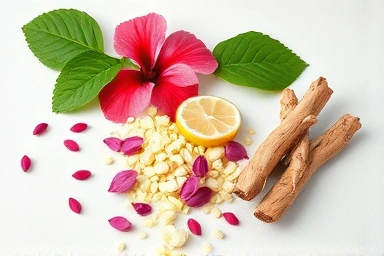Natural ingredients for appetite control: hibiscus, lemon verbena, glucomannan.