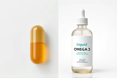 Liquid omega-3 versus capsule, purity and modern design