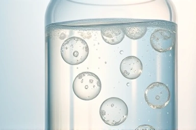 Low molecular collagen peptides dissolving in liquid.