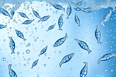 Sparkling water with shimmering fish collagen peptides