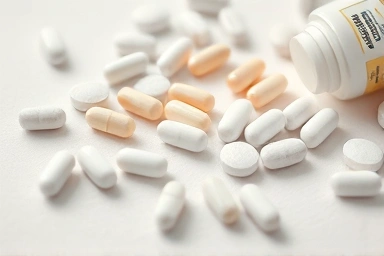 Magnesium supplements in capsules and tablets, healthy nutrition.