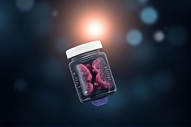 Intertwined elements representing magnesium and tryptophan creating sleep harmony.