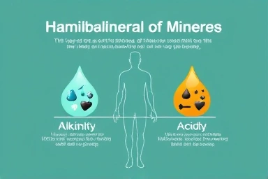 Infographic illustrating mineral balance and pH equilibrium in the body.
