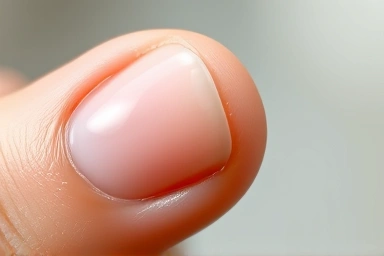 Healthy, strong, shiny fingernail, no splitting