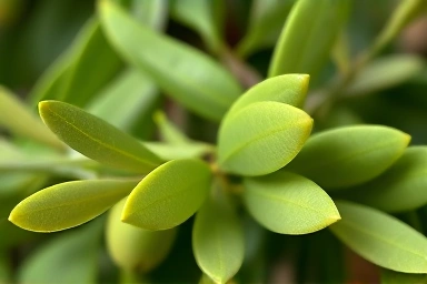 Vibrant green olive leaves symbolizing natural health.