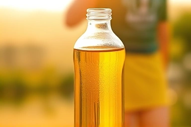 Premium omega-3 supplement bottle symbolizing purity and health.