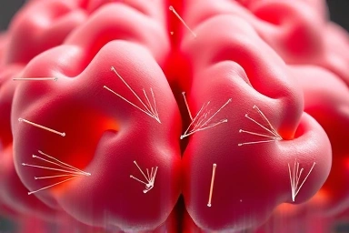 Healthy neural pathways transmitting signals smoothly.