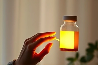 Omega-3 supplement glowing, symbolizing internal healing process.