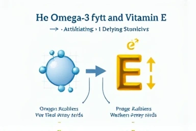 Omega-3 and Vitamin E synergy infographic