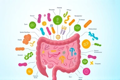 Healthy gut microbiome with thriving beneficial bacteria.