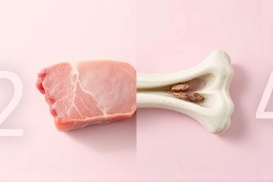 Split image of pork and beef collagen sources