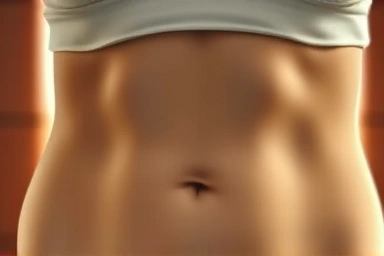 Abdomen comfort after probiotic intake, gentle relief.