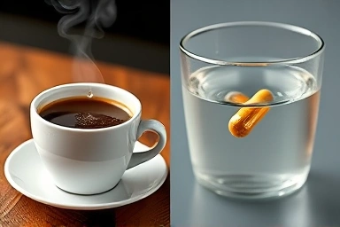 Coffee acidity harming probiotics vs. water protecting them.
