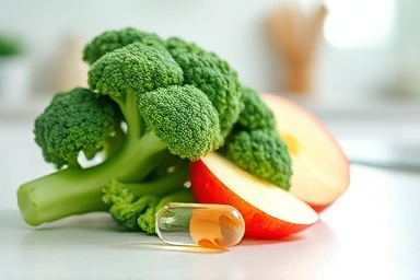 Quercetin-rich foods and a supplement capsule